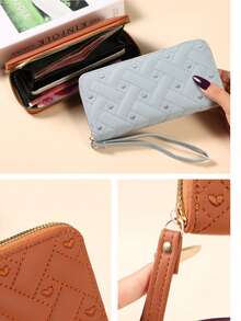 New Embroidered Long Wallet & Phone Pouch - Multicolor - View 3