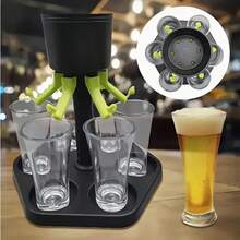 1pc/7pcs [6-In-1 Liquor Dispenser] Six-Spout Liquor Dispenser With Stand | Home Bar Party Multi-Flow Beverage Dispenser, Ideal For Themed Parties And Outdoor Events, Equal Portion Drink Dispenser For Spirits And Beer - Multicolor - View 5
