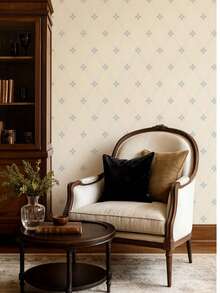 Farmhouse Style Star Wallpaper - Retro Plaid Removable Or Non-Adhesive Wallpaper, Customizable Colors - 1PC - View 4