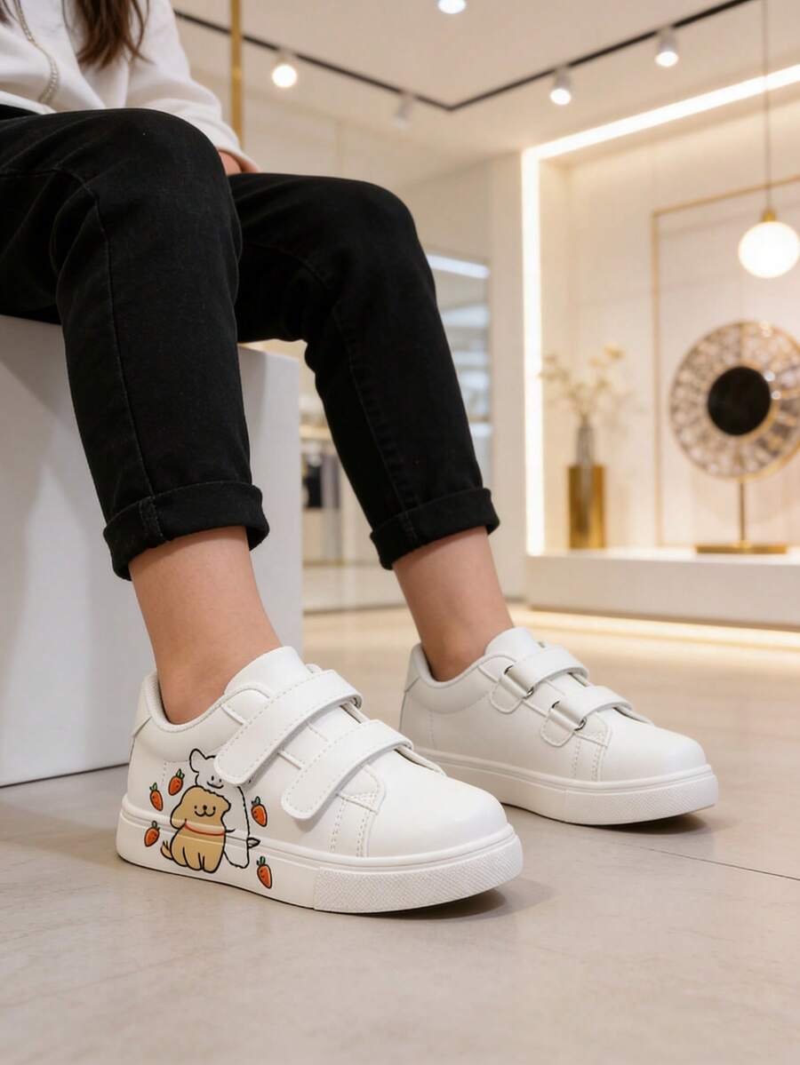 Children's Shoes Spring New Anti-Slip Toddler Girls' Sports Shoes, Boys' Casual Sneakers, Baby Running Shoes, Little White Shoes - White - View 1