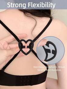1/4pcs Heart-Shaped Bra Clips, Invisible Anti-Slip Bra Strap Buckles, Body Care Accessories Suitable For Travel, Sports, Outdoor, Waist - Multicolor - View 6