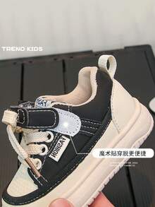Sepatu Sneaker Kasual Anti Selip Sol Lembut Baru untuk Balita, Cocok untuk Musim Semi/Gugur, Sepatu Olahraga Anak Serbaguna - Hitam - View 6