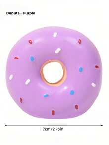 1 pieza Juguete de látex con forma de dona que chirría para mascotas, múltiples colores disponibles, colores brillantes - Multicolor - Ver 9