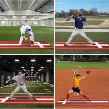 Softball Pitching Mat, 10' X 3' Baseball Hitting Mat, Anti-Slip Pitching Practice Mat With Thick Turf, Softball Pitching Mound For Outdoor/Indoor Use - D - View 5
