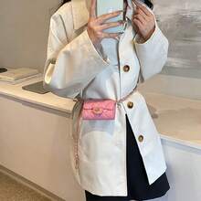 Single Shoulder Bag With Diamond Embroidery And Golden Ball, Crossbody Bag, Mini Casual Bag With Texture For Women - 玫紅色 - 查看 3