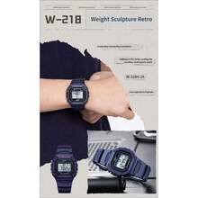 Casio W-218H Purple Retro Square Digital Watch 50M Waterproof LED Light Multifunctional Student Sports Wristwatch - one-size - View 10