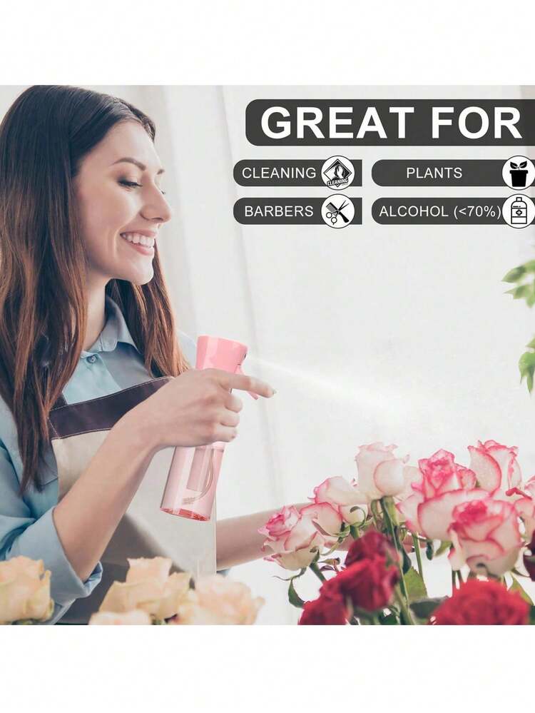 1pc 10ml/200ml/300ml High Pressure Continuous Automatic Fine Mist Spray Bottle, Hair Styling Tool, Suitable For Bathroom, Bedroom, Kitchen, Vanity, - Multicolor - View 7