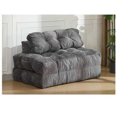 Techigher Folding Sofa Bed, Convertible Sleeper Chair, Foldable Mattress With Pillow & Back Support, Portable Corduroy Fold Out Chair Bed Comfy Floor Sofa Lounge For Living Room Bedroom, Full Size