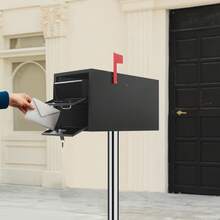 SanBouSi Post Mount Mailbox Heavy Duty Lockable Mail Box Metal Parcel Drop Box For House Outside - Parcel Drop Box - View 3