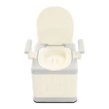 SENDERPICK Adult Potty Chair For Seniors Portable Toilet Bedside Commode Toilet - Grey and Beige - View 1