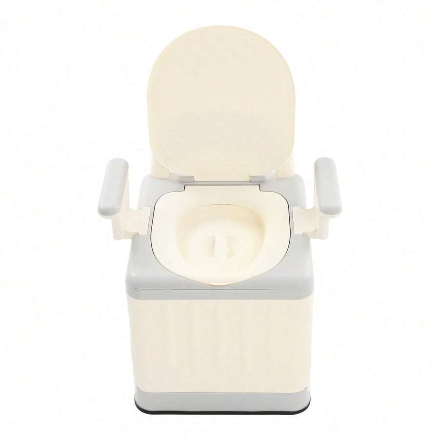 SENDERPICK Adult Potty Chair For Seniors Portable Toilet Bedside Commode Toilet - Grey and Beige - View 1