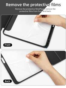 DANYCASE 透明后盖保护套，带折叠支架，适用于 iPad A16 2025 Air 11 13 M2 M3 Air 第四代 Air 第五代 第十代 10.9 英寸、Pro 11 英寸、Pro 12.9 英寸 - 西瓜紅 - 查看 8
