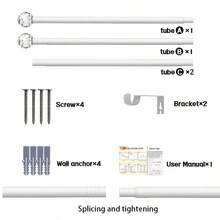 1pc White Curtain Rod, Crystal Head Single Rod, Multiple Sizes Available, Suitable For Various Windows, Good Load Bearing, Easy Installation, Durable High-Quality Metal Material, Adjustable Length - White - View 8