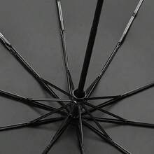 Paraguas Automático De Negocios Para Hombre Con Mango Madera - Gris - Ver 10