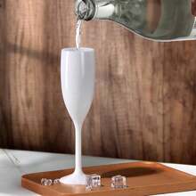 1/6pcs White Wine Glasses, White Wine Goblets, White Champagne Cocktail Glasses, Reusable Unbreakable Pressurized Wine Glasses, Suitable For Wedding/Party/Picnic - View 5
