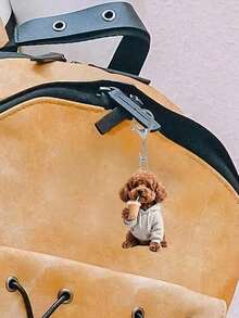 2d Flat, 1pc Cute Brown Teddy Dog Drinking Milk Tea Pattern Keychain,Novel Acrylic Design Keyring Decoration,Compatible With Backpacks, Keys, Wallets - Cute Style Keyring,Perfect For Bags & Car Keys, Perfect For Car Keys, Backpacks & Bags , Bag Pendant, No Batteries Needed, Valentine's, Functional Vehicle Accessory, Women's Wallets And Mobile Phone Accessories, Giving To Friends,Partyaccessories,Souvenirs - Multicolor - View 6