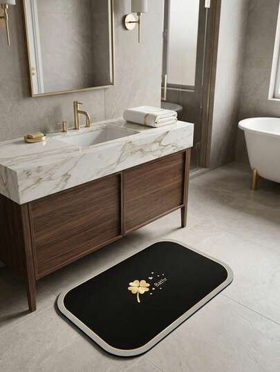 1件装简约可爱硅胶浴室地垫，创意地毯，时尚地垫，采用浴室专用硅胶材质，适用于卧室、门廊、室内等场所 - 吸水性强，可用作卧室地毯、浴室门垫、脚垫、趣味地毯，深受儿童喜爱，易于清洁，今年新品，热销商品，圣诞节、节日、派对必备