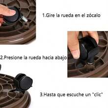 Carro para Plantas con Ruedas Soporte para Plantas con Ruedas de Alta Resistencia Base para Maceta móvil de plástico Base para jardinería con Bandeja de Agua. - café de colores - Ver 6