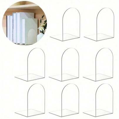 Bộ 1/2/4 kệ sách acrylic trong suốt có thể điều chỉnh, giá trưng bày tranh ảnh, kệ sách trong suốt cho văn phòng, nhà ở, cửa hàng bán lẻ, phòng ngủ, bàn làm việc, thích hợp để đựng sách, đĩa CD, tạp chí, bưu thiếp, tác phẩm nghệ thuật, quà tặng cho Ngày Valentine, Giáng sinh, Halloween.