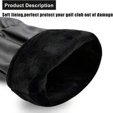Universal Playing Card Themed Golf Club Head Cover, Black Base With Subtle Floral Pattern, PU Material Compatible With Multiple Sizes, Practical Golf Accessory - Black - View 6