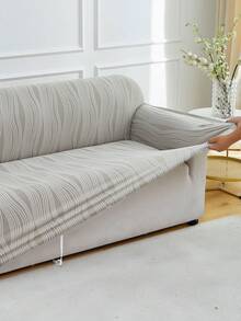 1件装提花沙发套，客厅短绒沙发套，弹性加厚防滑沙发套，适用于客厅、卧室、户外沙发，保护沙发免受宠物污渍侵害，四季通用，适用于L型单人沙发、躺椅以及1/2/3/4人沙发，可拆卸机洗。 - 淺 灰 色 - 查看 9