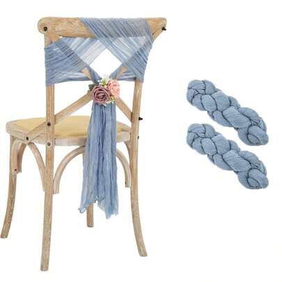2 Pieces Bow Wedding Aisle Chair Back Ribbon Set, Suitable For Wedding Party Events And Banquet Chair Cover Decorations