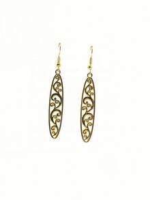 1 Pair Women's Fashion Geometric Shiny Bar Earrings, Minimalist Versatile For Daily And Casual Wear - Yellow Gold - View 4