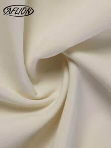 女士春夏新款奶油色无肩带A字飘逸连衣裙，优雅简约休闲，适合海滩度假、婚礼宾客、鸡尾酒会等场合 - 白色 - 查看 6