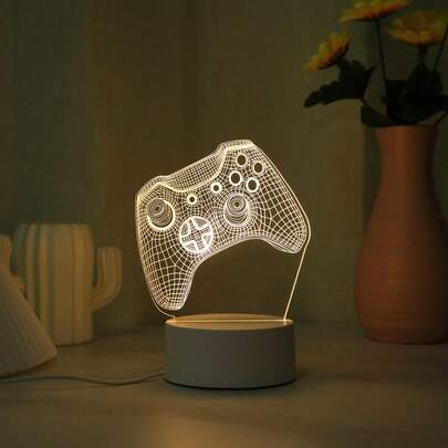 1pc Warm Light 3D Night Light, Warm Light Game Controller Series Night Light, USB Powered LED Desk Lamp, Suitable For Bedroom Bedside, Atmosphere Lamp, Creative Gift Night Light