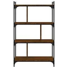 Bookcase 4-Tier Brown Oak 76x32x123 Cm Engineered Wood - Brown - View 4
