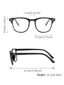 Conjunto de 3 pares de óculos de grau unissex, ideais para usar dispositivos eletrônicos e proteger os olhos da luz intensa de telas de TV e computador. Acessórios para óculos transparentes (estojo não incluso). - Claro - Ver 4
