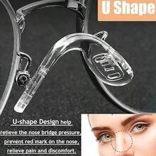 5/8pcs U Shape Silicone Conjoined Eyeglass Soft Nose Pads For Glasses Anti-Slip Insert Nose Pad - Multicolor - View 9