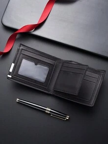 SHABILI New Retro Short Men's Wallet, Ultra-Thin Wallet, Multi-Function Card Holder, Youth Student Leather Wallet, - Coffee - View 2