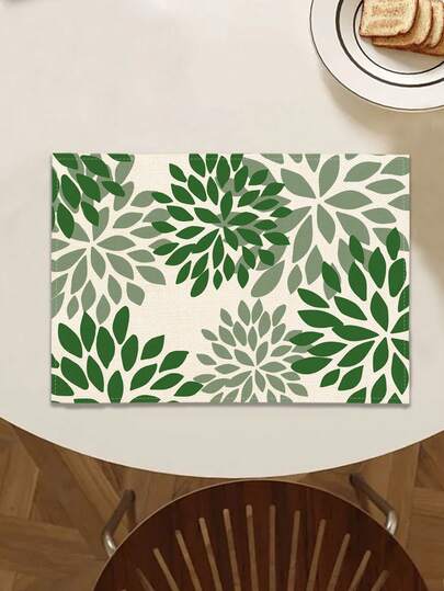 1/2/4/6/8pcs Digital Printed Placemats, Geometric Floral Series Pattern Printed Placemats, Suitable For Daily Use, Festivals, Parties, Birthdays, Weddings, Dinners, Kitchen & Dining Room Home Decor