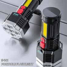 High-Power Rechargeable LED Flashlights, 7 LEDs, Camping Lantern With COB Side Light, Lightweight Outdoor Lighting, ABS HMIT Material - 828 7LED - View 5