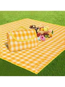 1 manta de picnic en estilo bohemio, colchoneta para picnics en primavera, verano y otoño, colchoneta de cuadrícula roja, amarilla y verde, colchoneta para playas y arenas, artículos para jardines y patios, utensilios para picnics al aire libre y jardines. - Amarillo 1,5*2 m - Ver 3