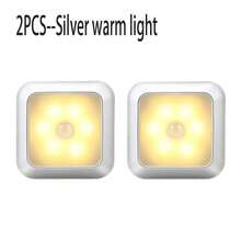 6 LED Motion Sensor Night Light, Smart PIR Sensor, Auto On/Off, Sensor Bedside Lamp, AAA Battery Powered, Easy Installation, Suitable For Bathroom, Bedroom, Hallway, Stairs, Cabinet, Garage - 6 LED Lights - View 18