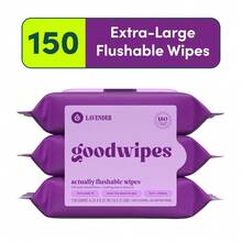 Flushable Wet Wipes For Adults Lavender Scented Personal Hygiene Moist Towelettes Soft 3 Pack 150 Count - 1 - 查看 2