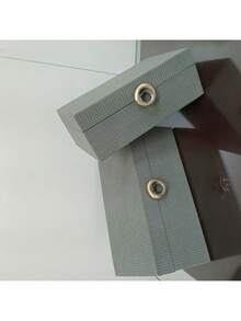 Kit 2 Peças Caixa Decorativa Organizadora Home&Co Sintético Verde g 12x20x30 P 9x15x25cm - Visão 7