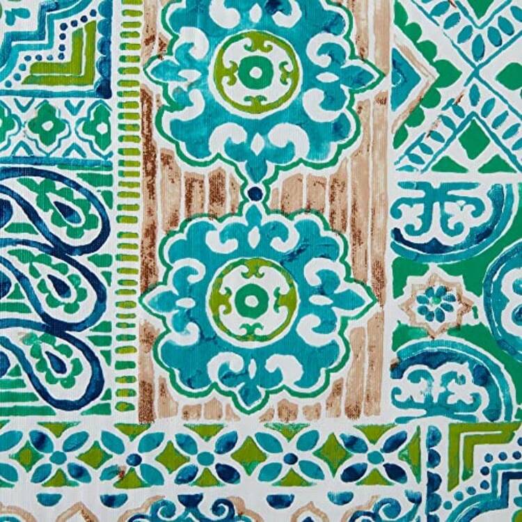 DII Spanish Tile Print Collection - Mantel de Vinilo Multiusos con Respaldo de Franela Rectangular 60 x 102 azulejo español - Azulejo espaol - Añade 3