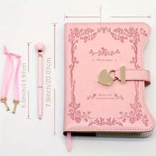 This Diary Comes With A Pen, Lock, And Key-A Unique Gift Idea Suitable For Both Men And Women. This 360-Page Women's Diary, B6 Size, Is Perfect For Writing Down Secrets. Its Garden-Themed Design Makes It An Ideal Gift. A Women's Diary, Personal Journal, Personal Diary, Scrapbook, Decorative Magazine, Garden Pattern-A Sophisticated Diary. - B-Hồng - Xem 5