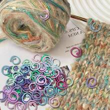 10/20/30/50/60/100 Pcs Multi-Color Metal Crochet Stitch Markers, Open Metal Stitch Markers With Storage Box, For Crochet Garment Marking, DIY Craft Projects, Sewing Thread Needle Knitting Stitch Tracking Markers - Ten Colors - View 4