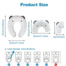 Foldable Portable Baby Potty Training Seat, Non-Slip Silicone Pad, Unisex Child Toilet Trainer, Built-In Strap Design, Children Gift - Multicolor - View 3
