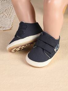 1双可爱卡通扁平设计婴幼儿男女童休闲运动鞋，适合春秋季穿着 - 藏蓝色 - 查看 4