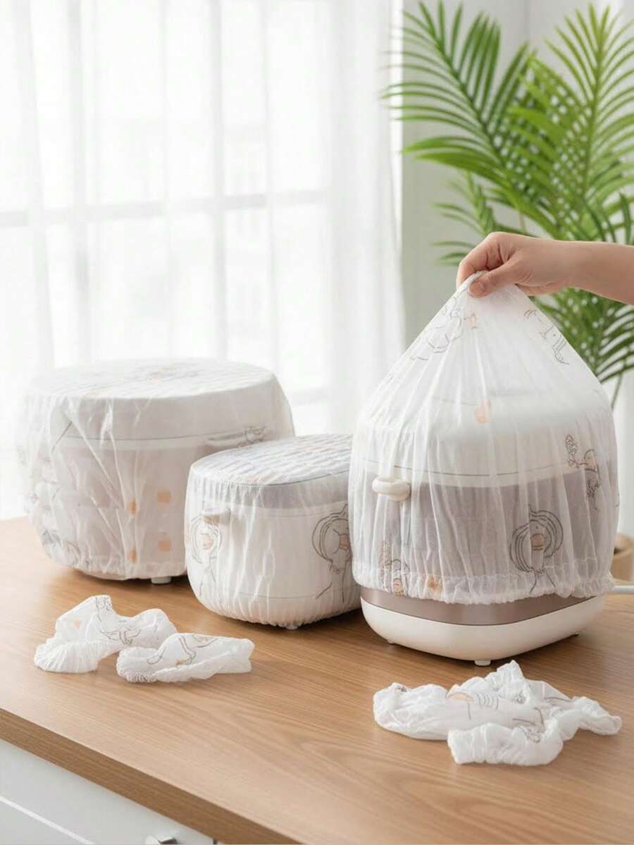 10/20/30片装通用厨房防尘罩，弹性自封，适用于碗碟、电器等，厨房必备！一次性保鲜膜，防尘防虫，居家必备。