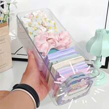 1pc Bohemian Style Transparent Acrylic Stackable Storage Box With Handles - Space-Saving Organizer For Cosmetics, Underwear, Socks, Kitchen Utensils, Clothing, And More - Durable Plastic Material, Multi-Functional Drawer Organizer - Multicolor - View 10