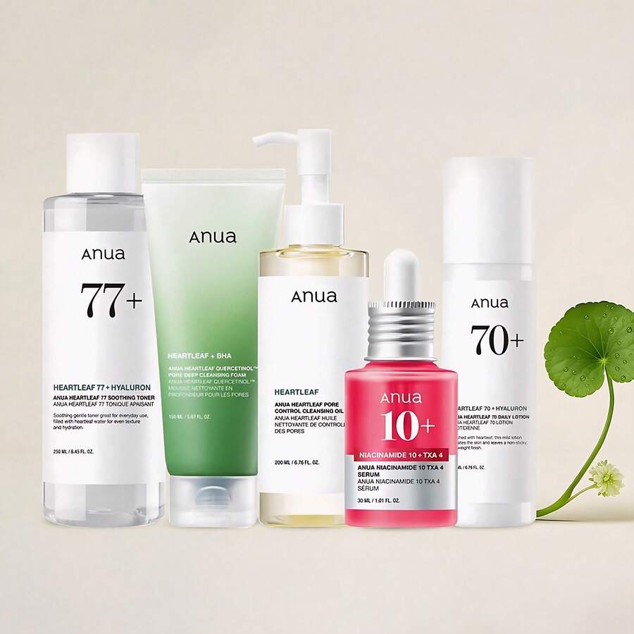 Korean Glass Ultimate Skincare Routine Bundle | Best-Selling Product Cleansing Oil + Cleansing Foam +Toner + Dark Spot Correcting Serum + Moisturizing Lotion, Hydrate, Korean Skincare, Glass Skin, Effectively Controlling Oil, Minimizing Pores, Soothing, Idea For All Skin Types - Bộ sản phẩm dưỡng da mặt kính cao cấp gây sốt - Xem 1