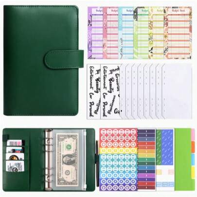 Budget Planner, Binder - Household Book A6 Planner Money Envelopes Envelope Method, Budget Planner Money Organiser Savings Book With Films For Financial Planner Saving Folder, Cash Stuffing Starter