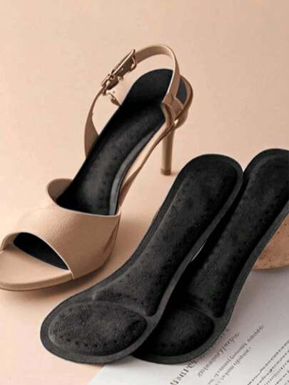 1 Pair Women's Summer Sandal 3/4 Insoles, Soft Self-Adhesive, Sweat-Absorbing, Non-Slip, Breathable Half Size Insoles, Suitable For High Heels, Slippers And Sandals