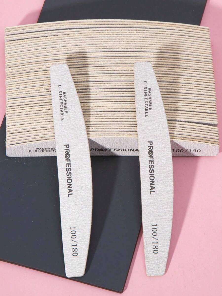 Nail Files, 100/180 Grit Sandpaper, Zebra Pattern Double-Sided Washable Coarse Files, Suitable For Removing Acrylic Nails And Extending Nails, Manicure Care Set, Salon & Home Use - Multicolor - View 1